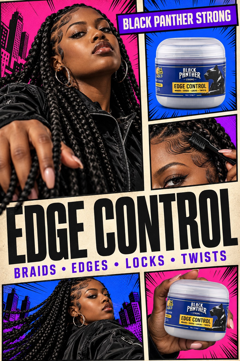 Black Panther Strong edge control comic strip
