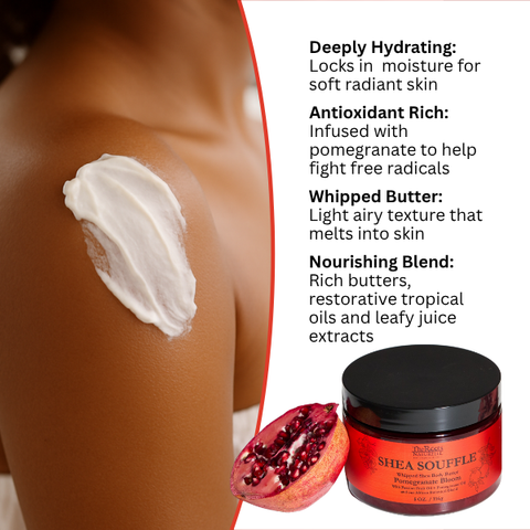 Body Butter Pomegranate Bloom Shea Soufflé Body Butter Hydrating Body Butter Softens Skin and Delivers Healthy-Looking Glow - Sulfate-Free Skin Care
